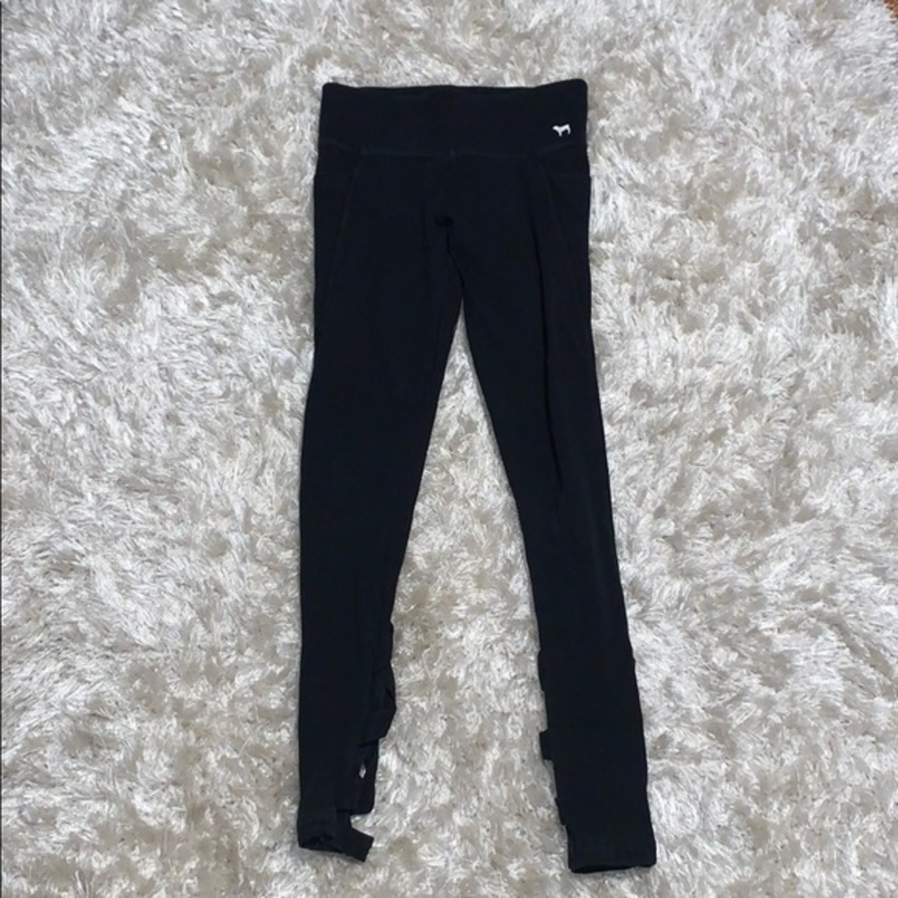 Victoria’s Secret black yoga leggings‎ strappy